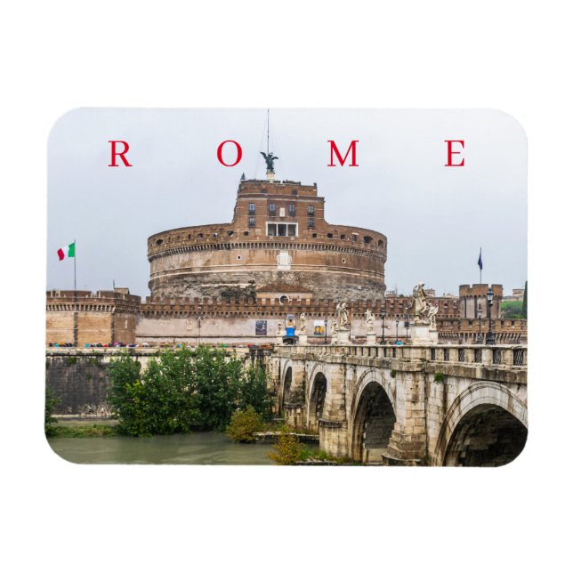 Rome Castel Sant'Angelo view fridge magnet (Horizontal)