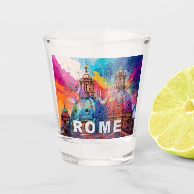 Rome Cathedrals Abstract Art Shot Glass (Front)