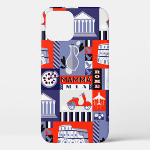 Rome city seamless decorative pattern design. Trav iPhone 12 Case
