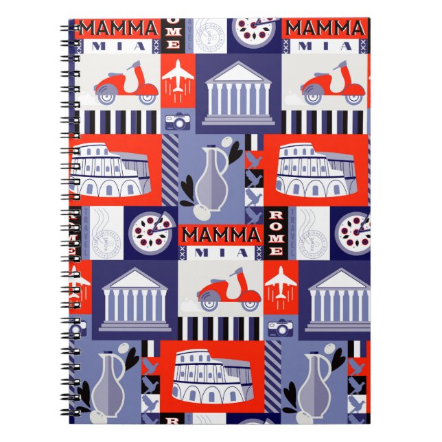 Rome city seamless decorative pattern design. Trav Notebook (Front)