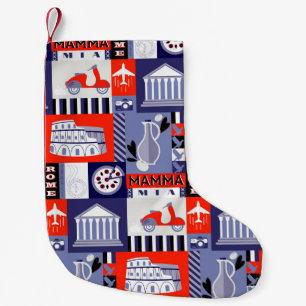 Rome city seamless decorative pattern design. Trav Small Christmas Stocking
