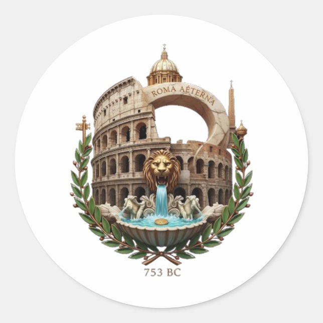 ROME CLASSIC ROUND STICKER (Front)