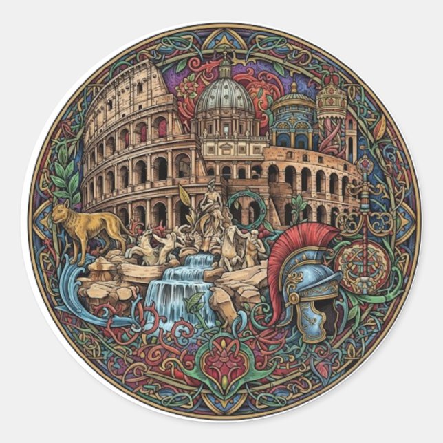 ROME CLASSIC ROUND STICKER (Front)
