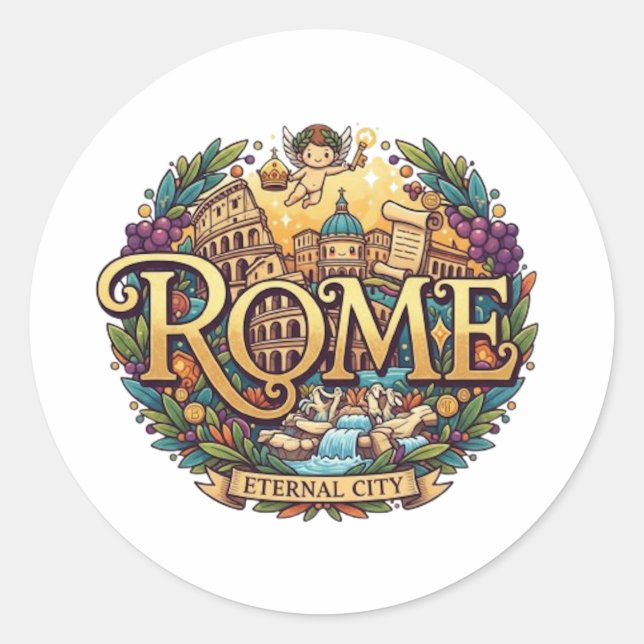 ROME CLASSIC ROUND STICKER (Front)