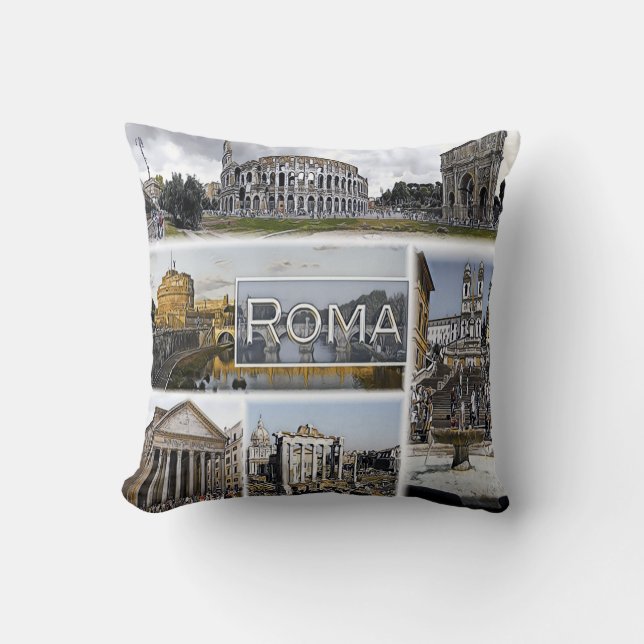 Rome ^ Colosseum - Arch of Constantine - Pantheon Cushion (Front)