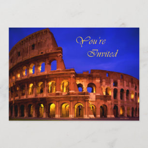 Rome Colosseum at Night  You're Invited Invitation