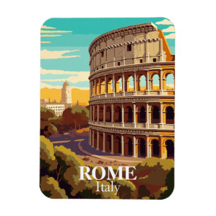 Rome Colosseum Italy Travel Illustration Magnet