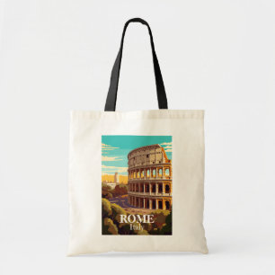 Rome Colosseum Italy Travel Illustration Tote Bag