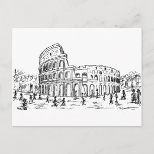rome colosseum postcard