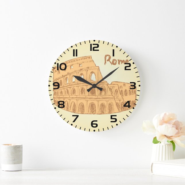 Rome Colosseum Sketch  Large Clock (Creator Uploaded)