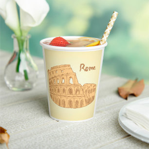 Rome Colosseum Sketch  Paper Cups