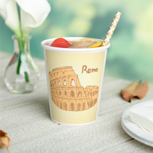 Rome Colosseum Sketch  Paper Cups (Creator Uploaded)