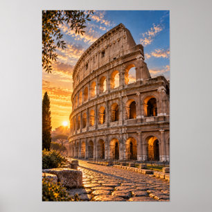 Rome Colosseum Sunset Italy Wall Art