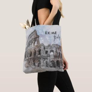 Rome Colosseum Vintage Tote Bag   Italy Travel Art