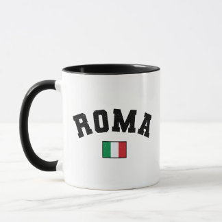 Rome Distressed Athletic Typography w Italian Flag Mug