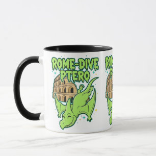 Rome-Dive Ptero Cute Dinosaur & Colosseum Travel A Mug