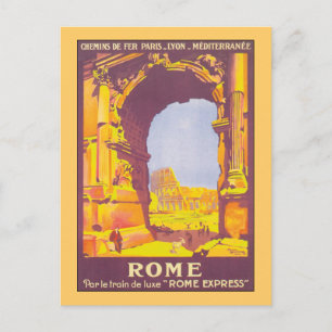 Rome Express Vintage Travel Poster Postcard