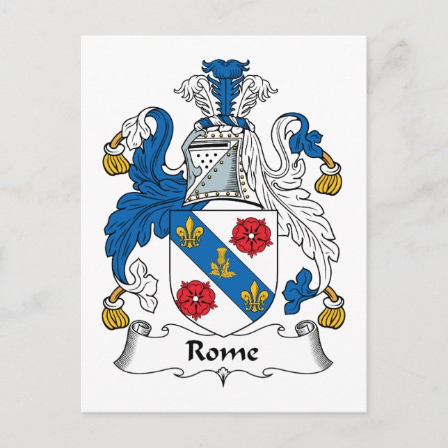 Rome Family Crest Postcard (Front)