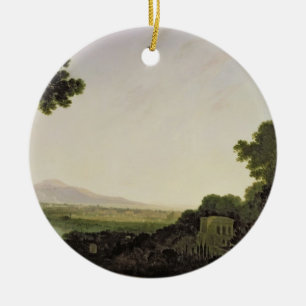 Rome from the Villa Madama (oil on canvas) Ceramic Tree Decoration