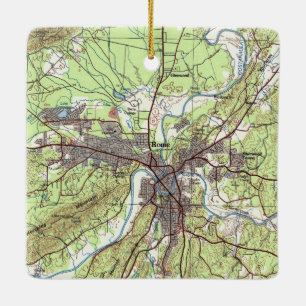 Rome Georgia Topo Map Ceramic Ornament