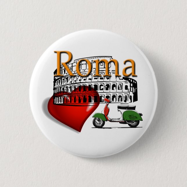 Rome in my Heart 6 Cm Round Badge (Front)