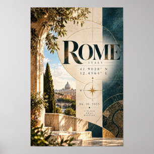 Rome Italy Architectural Collage Luxury Travel Wal Poster