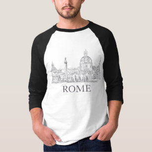 Rome Italy Architecture Domes Pen and Ink Drawing T-Shirt