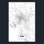 Rome, Italy (black on white) Poster<br><div class="desc">Intricate posters of cities outlined only by their roads in beautiful detail. Routelines artwork copyright ©2012 Nicholas Rougeux. Map data outside the US is © OpenStreetMap (http://www.openstreetmap.org) contributors,  CC BY-SA (http://creativecommons.org/licenses/by-sa/2.0/).</div>
