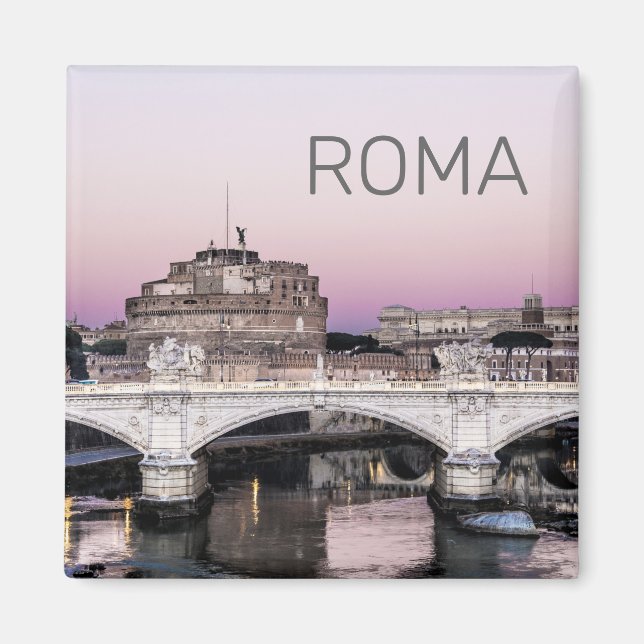Rome Italy Castel Sant'Angelo Bridge Sunset Magnet (Front)