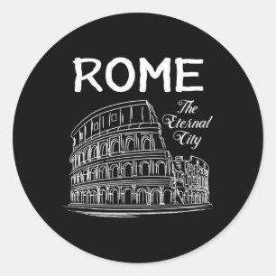 Rome Italy City Cityscape Skyline Funny Gift Classic Round Sticker