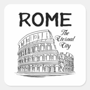 Rome Italy City Cityscape Skyline Funny Gift Idea Square Sticker