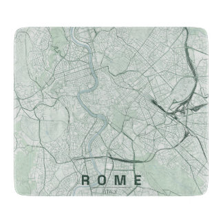 Rome Italy City Map Minimal Design Cutting Board