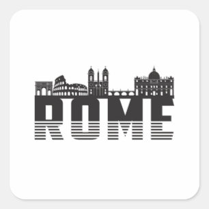 Rome Italy City Skyline Cityscape Funny Gift Idea Square Sticker