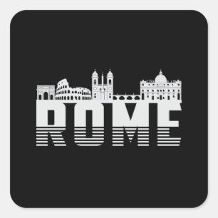 Rome Italy City Skyline Cityscape Funny Gift Square Sticker