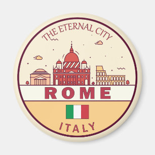 Rome Italy City Skyline Emblem Magnet