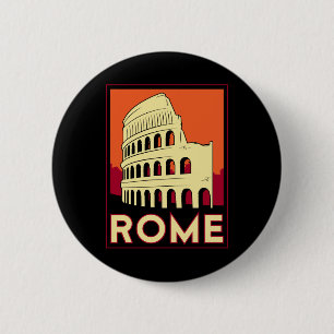 rome italy coliseum europe vintage retro travel 6 cm round badge