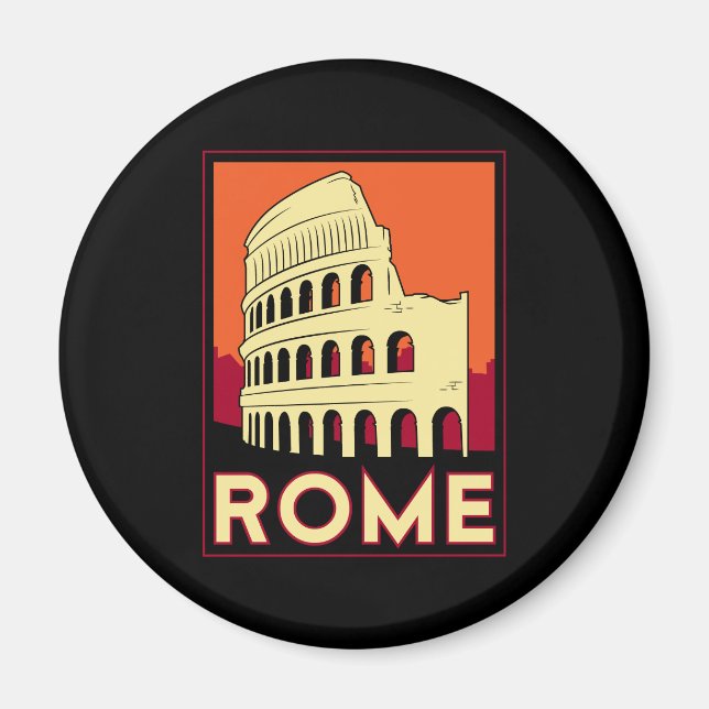rome italy coliseum europe vintage retro travel magnet (Front)