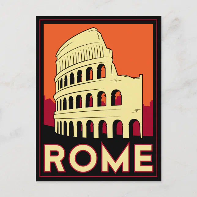 Retro Rome Postcards rome italy coliseum europe vintage retro travel postcard | Zazzle