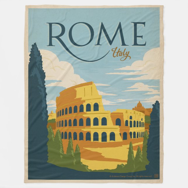 Rome, Italy Colosseum Fleece Blanket (Front)