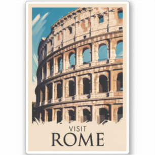 Rome Italy Colosseum Illustration Travel Art