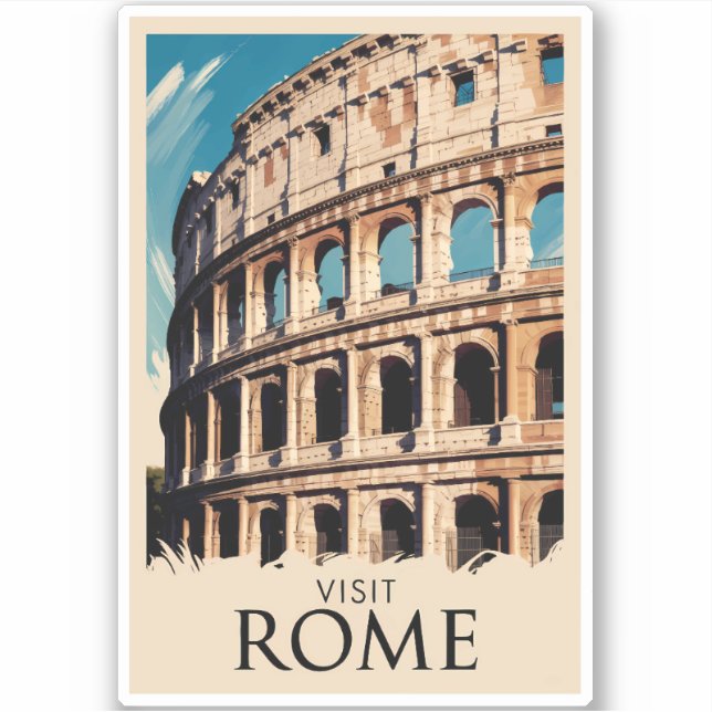 Rome Italy Colosseum Illustration Travel Art (Front)