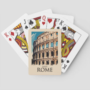 Rome Italy Colosseum Illustration Travel Art Playing Cards
