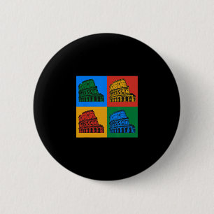 Rome Italy Colosseum Pop Art Colors Portrait Trave 6 Cm Round Badge