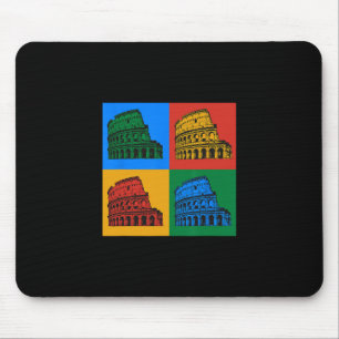 Rome Italy Colosseum Pop Art Colors Portrait Trave Mouse Pad