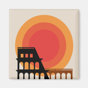 Rome, Italy Colosseum Postcard Unedited Vintage Magnet