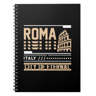 Rome Italy Colosseum Retro Urban Travel Design Notebook