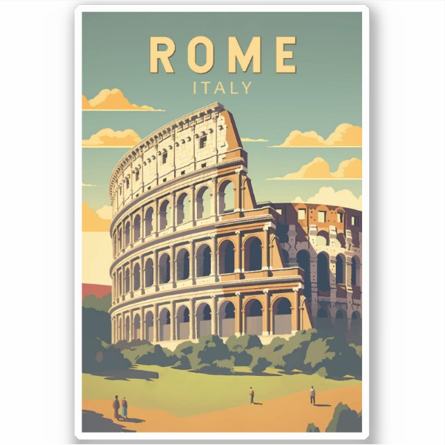 Rome Italy Colosseum Travel Art Vintage (Front)