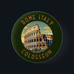 Rome Italy Colosseum Travel Art Vintage 6 Cm Round Badge<br><div class="desc">Rome Colosseum vector art design. Rome is located in the central-western portion of the Italian Peninsula,  within Lazio,  along the shores of the Tiber.</div>