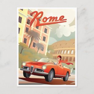 Rome Italy Colosseum Travel Art Vintage city Postcard