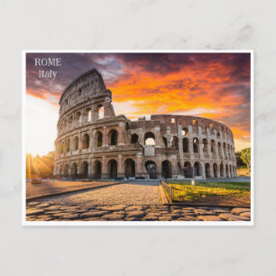 Rome Italy Colosseum Travel Art Vintage city Postcard